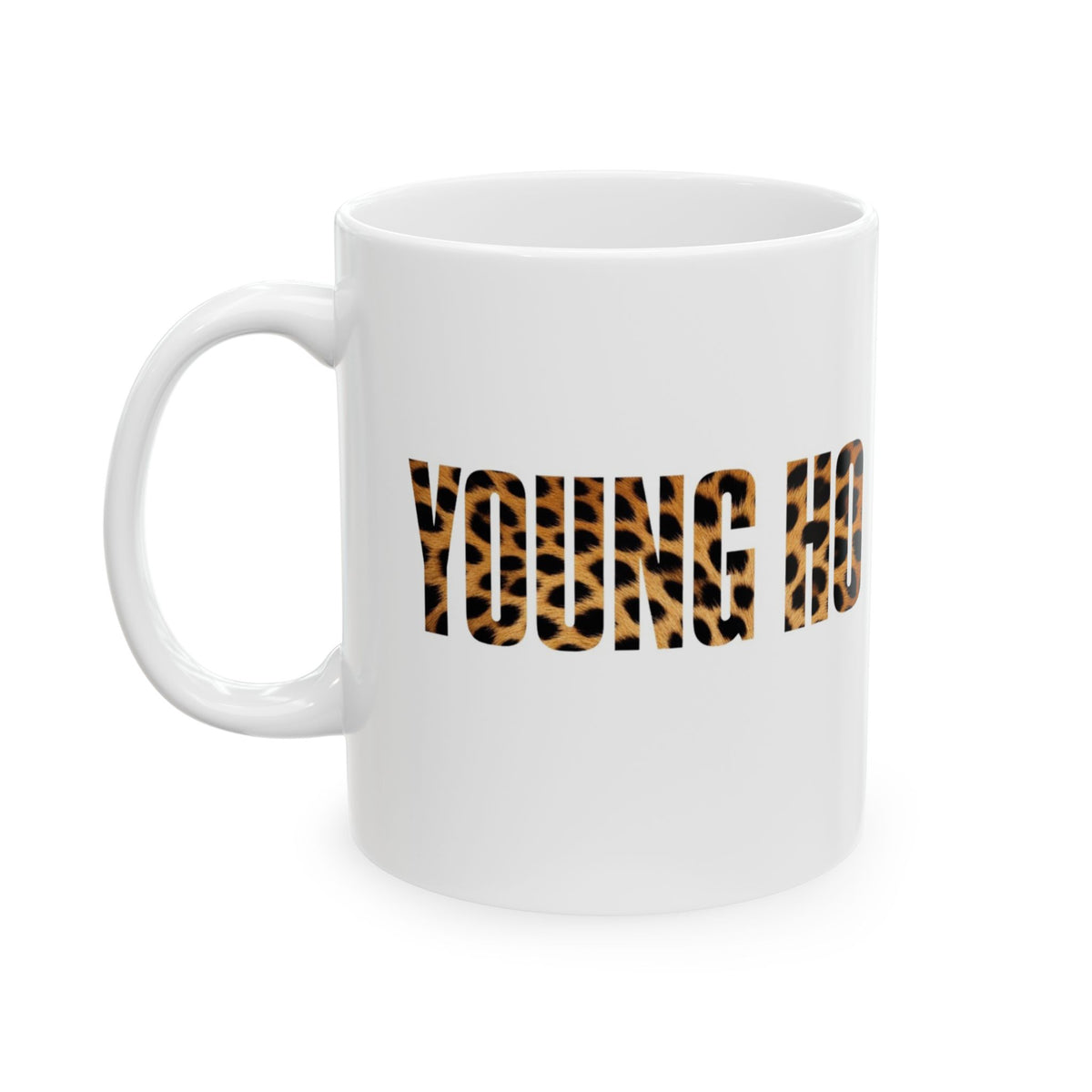Leopard Print "Young Ho" Ceramic Mug - Empowerment Gift (11oz)